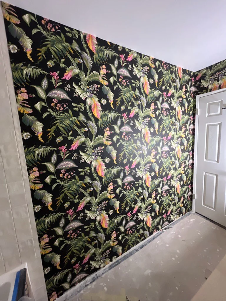 Residential wallpaper installation Detroit bedroom